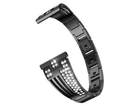 Correa de metal decoración de pedrería 22mm para Samsung Galaxy Watch3 45mm/Gear S3 Frontier/Gear S3 Classic/Huawei Watch GT3 Pro - negro
