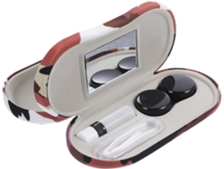Estuche Portátil Para Gafas 2 En 1 De Pu Y Tela Flocada, Impermeable Y Práctico Para Gafas Y