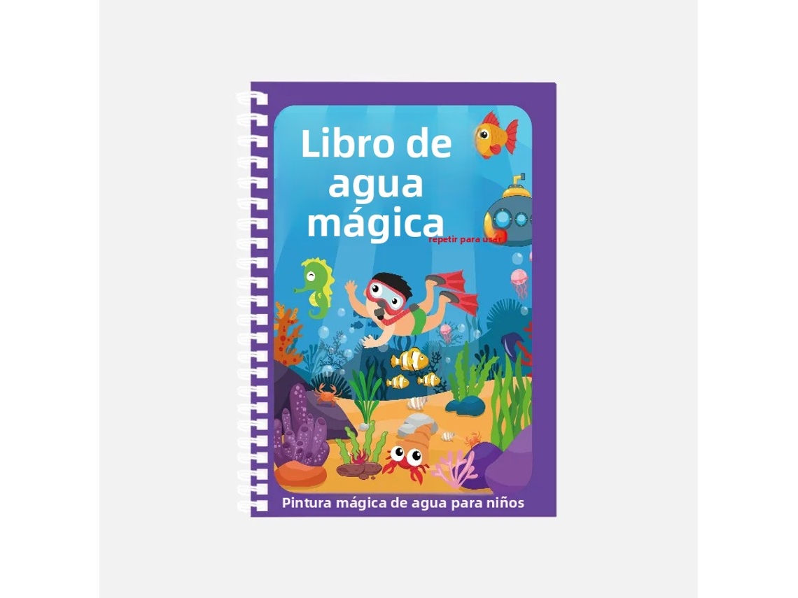 (submarino + Bolígrafo) Libro Para Colorear Reutilizable Montessori Con Acuarela Mágica