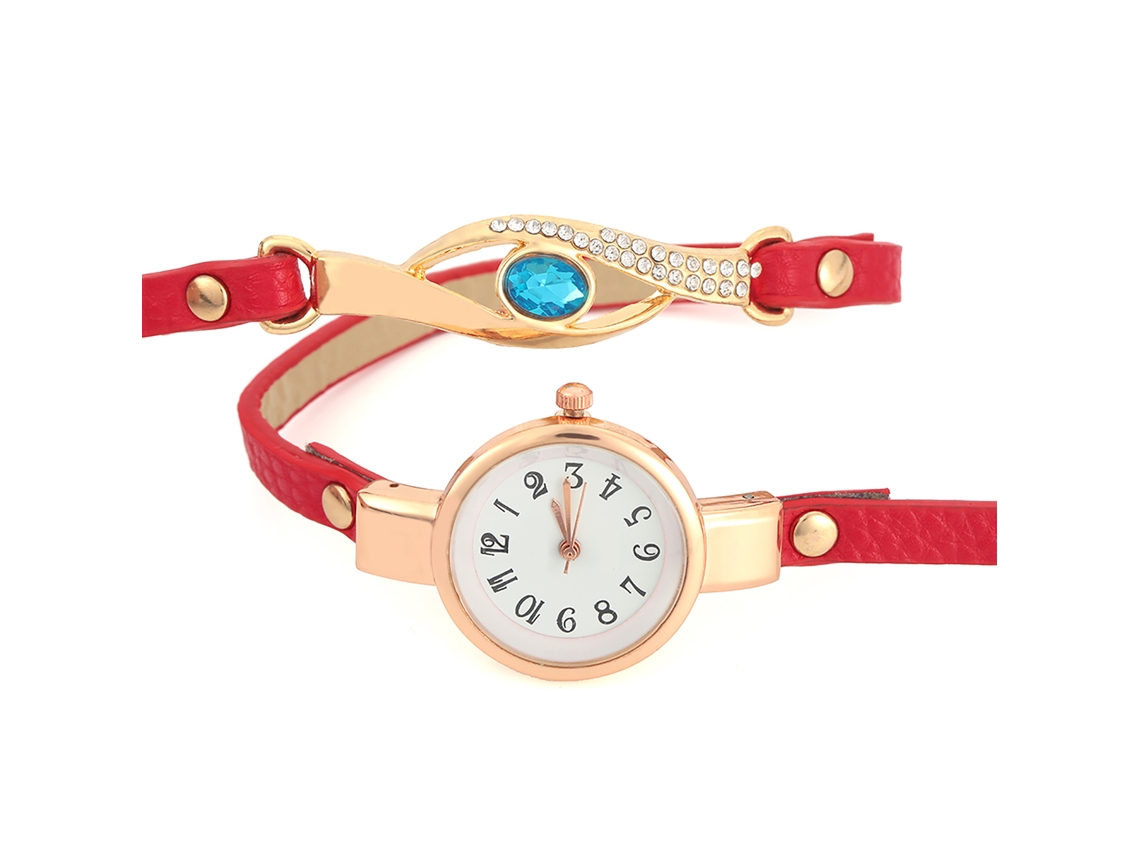 Reloj De Pulsera Duoya Para Mujer De Piel Sintética Con Diamantes De Imitación, Movimiento De Cuarzo Analógico, Color Negro.