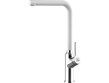 Grifo de cocina VIZIO Tubo Branca Giratória 360° Cromado Blanco (Latón)