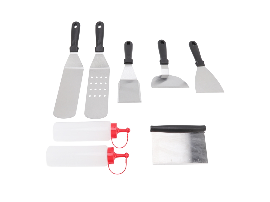 Juego De 6 Piezas De Espátulas Para Sartén Con 2 Tarros, De Acero Inoxidable, Para Camping, Barbacoa Y Uso Doméstico.