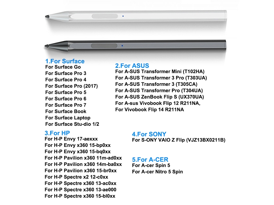 Lápiz Óptico Gris Para P11 Pro Clip Led Usb Portátil Hogar Oficina Compacto Duradero Viaje Universal