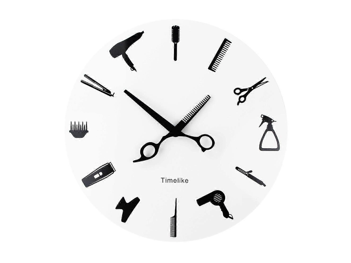 Reloj de pared moderno de cuarzo 3D para barbería, sin tictac, decorativo para el cabello.