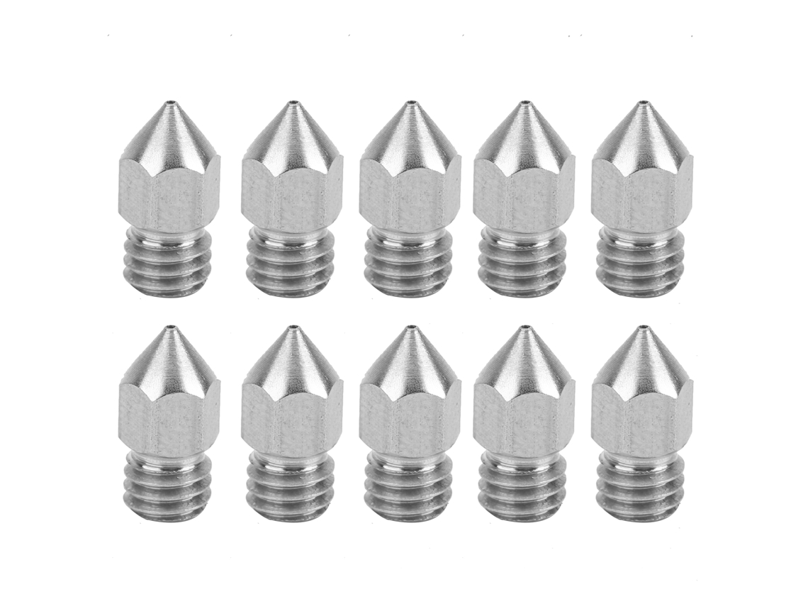 Juego De 10 Boquillas De Acero Inoxidable De 0,3 Mm Para Impresora 3d, Compatibles Con Extrusora Mk8.