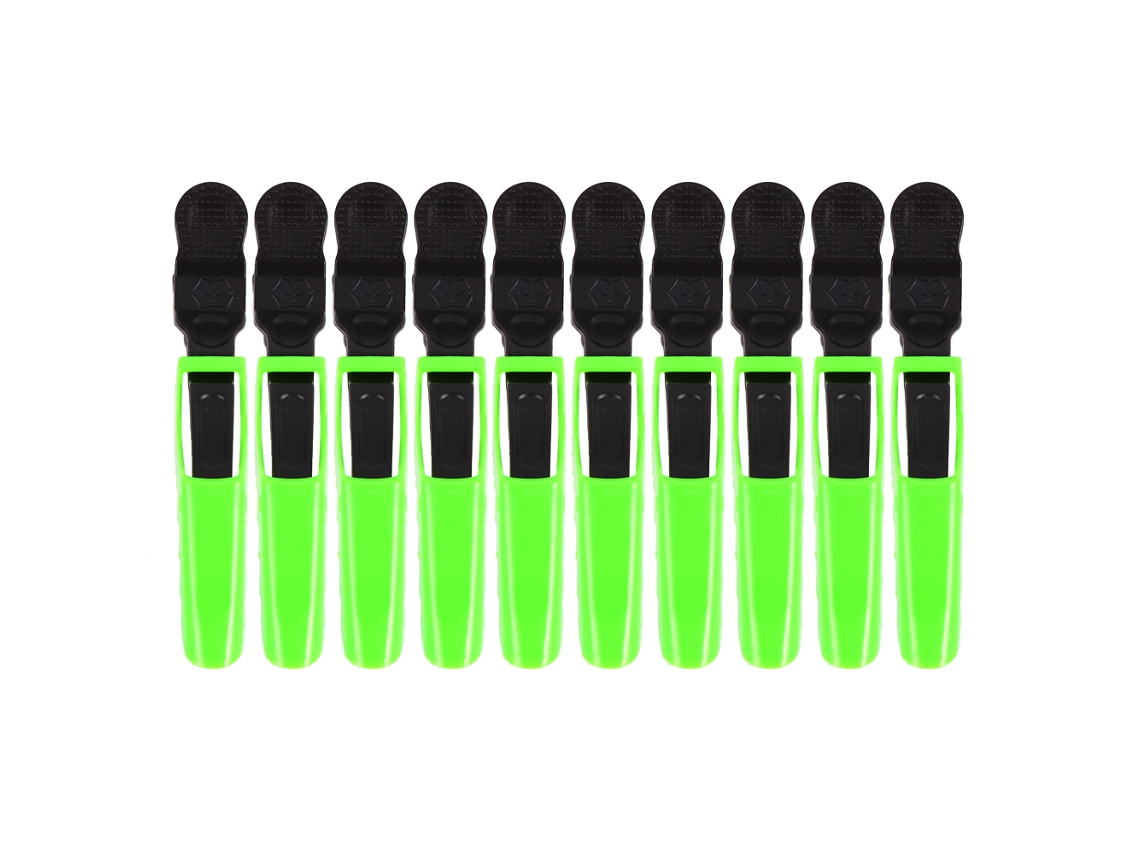10pcs Pinzas De Pelo Antideslizantes Para Corte Y Peinado Con Dientes (verde)