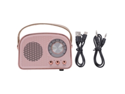 Altavoz Bluetooth Inalámbrico Portátil Pequeño De Estilo Retro Para Decoración Del Hogar Y Exteriores Dw21 Rosa