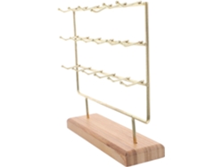 Soporte De Exhibición De Madera, Soporte De Joyería De Hierro, Soporte Portátil Para Exhibición De Pendientes, Dorado