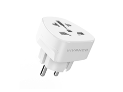 Adaptador de viaje VIVANCO 1T W-EU M-F (blanco)