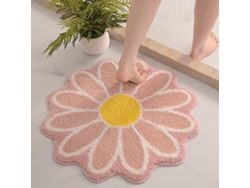 VYLARA Tapete Redondo Em Forma De Flor, Margarida Fofa, Absorvente, Lavável E Antiderrapante Para Banheiro