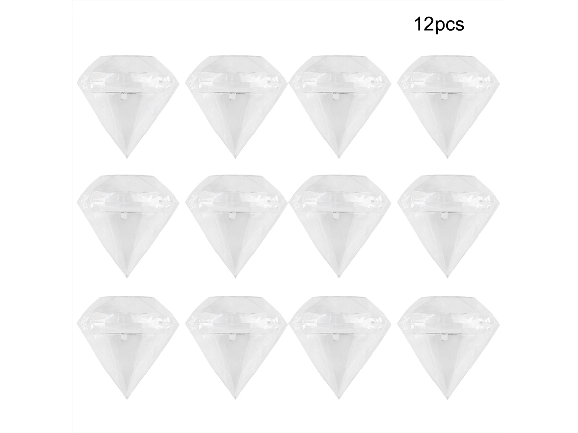 12 Cajas De Plástico Transparente Con Forma De Diamante Para Dulces, Ideales Para Bodas, Fiestas Y El Hogar.