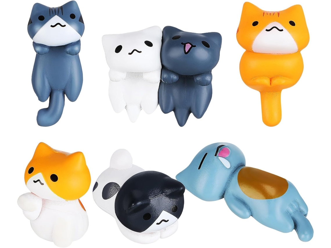 Juego De 6 Figuras De Gatos En Miniatura De Pvc, Decoraciones Para