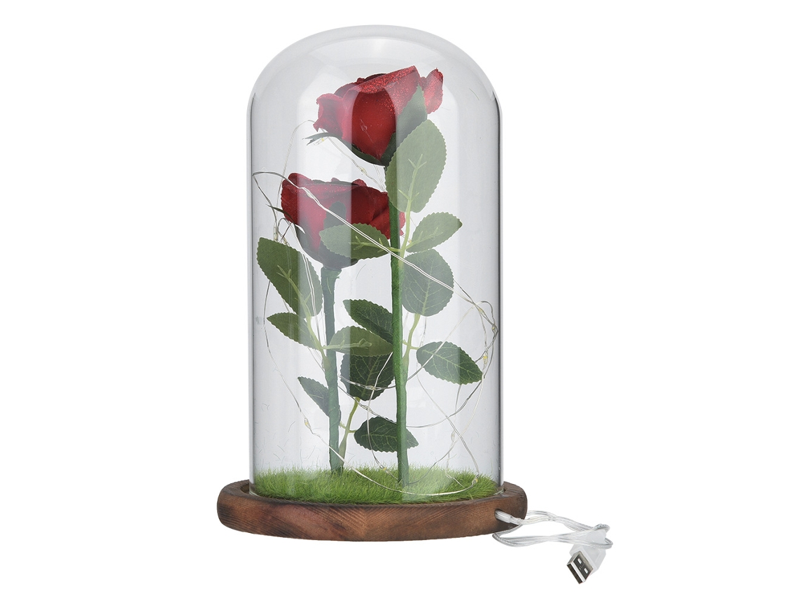 Flor eterna de cristal con LED, regalo de cumpleaños y decoración para el hogar.