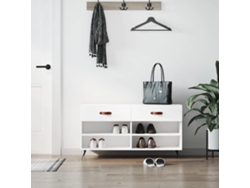 Banco Zapatero Organizador en Derivados de Madera Blanco 102X35X55 Cm