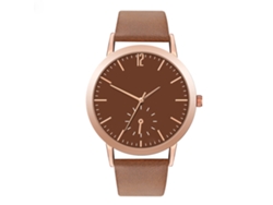 Reloj De Pulsera De Cuarzo Para Parejas, Hombres Y Mujeres, Con Correa De Pu, Esfera Redonda, Estilo Moderno (café).