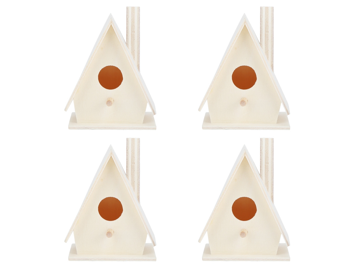 4 Casitas De Madera Para Pájaros, Para Montaje En Pared, Nidos De Pájaros Para Jardín, Artículos Decorativos Para Exteriores.