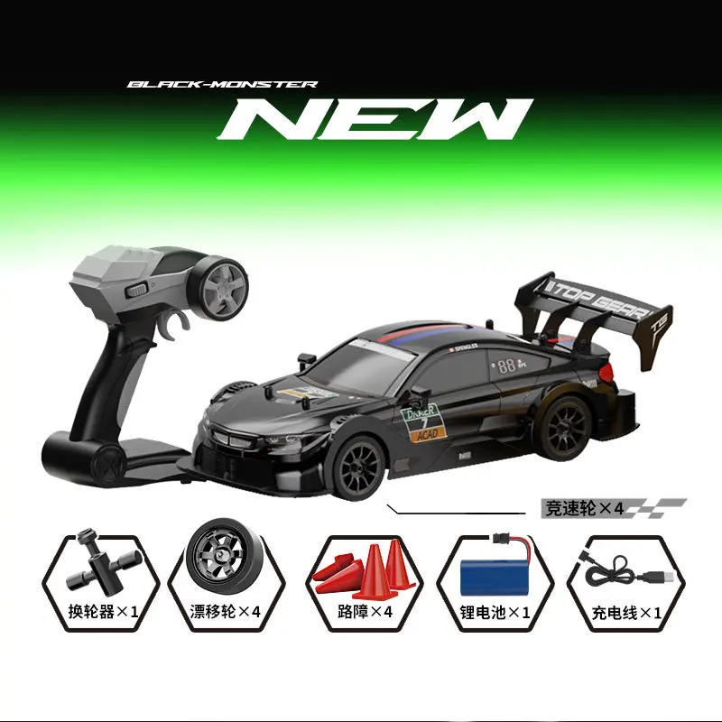 (negro) Coche De Control Remoto 4x4 2.4g De Alta Velocidad Con Batería De Litio Recargable