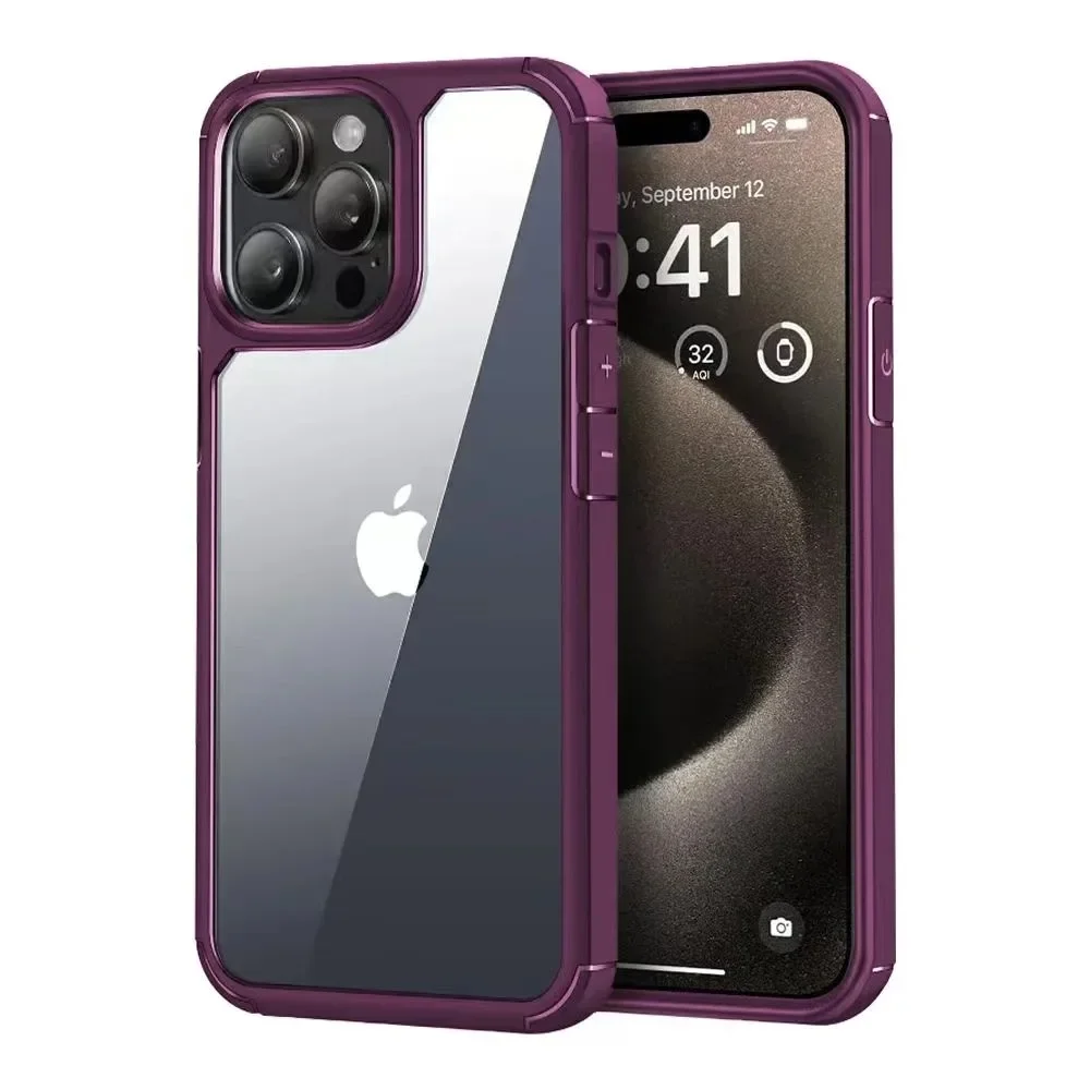 (iphone 8 Plus, Magenta) Funda Transparente A Prueba De Golpes Para Iphone, Resistente Y Duradera, Con Cubierta Trasera Rígida.
