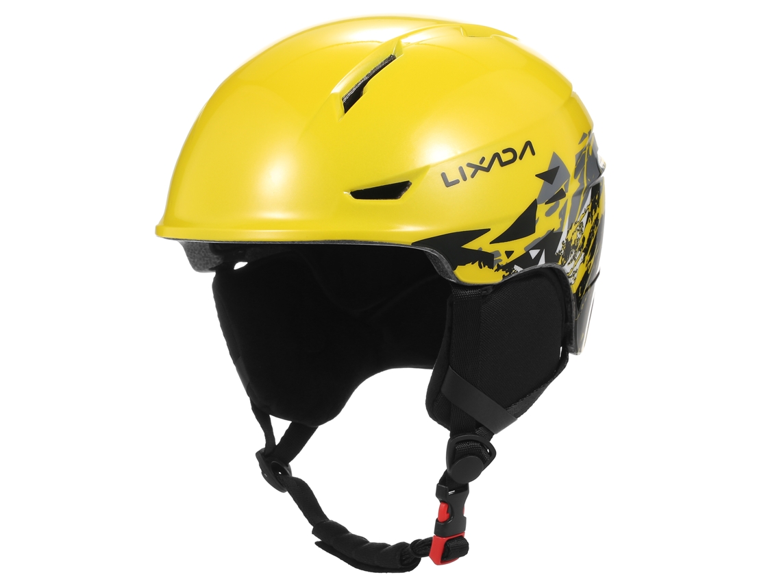 Casco De Esquí (negro Y Amarillo) Con Orejeras Y Gafas Desmontables.