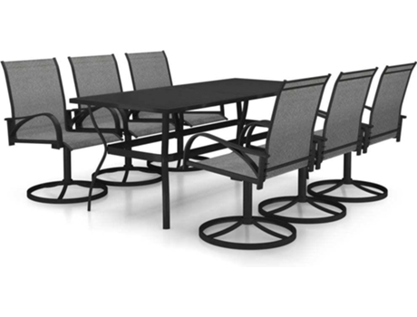 Conjunto 7 de comedor de jardín VIDAXL textilene y acero
