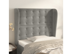 Cabecero Con Orejas De Terciopelo Gris Claro 83x23x118/128 Cm