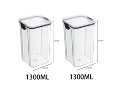 Juego MDUG con 5 recipientes herméticos de plástico transparente para almacenar alimentos (2 x 1300 ml)
