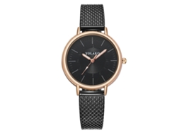Reloj De Pulsera De Cuarzo Informal Para Mujer Yolako Con Esfera Redonda Negra.