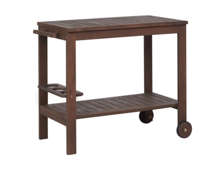 Carrito de cocina de madera de acacia oscura BELIANI Sassari