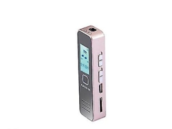 Grabadora digital, mini reproductor MP3 / Pantalla digital nítida y silenciosa / Almacenamiento automático de 8 GB Yizhood (oro rosa)