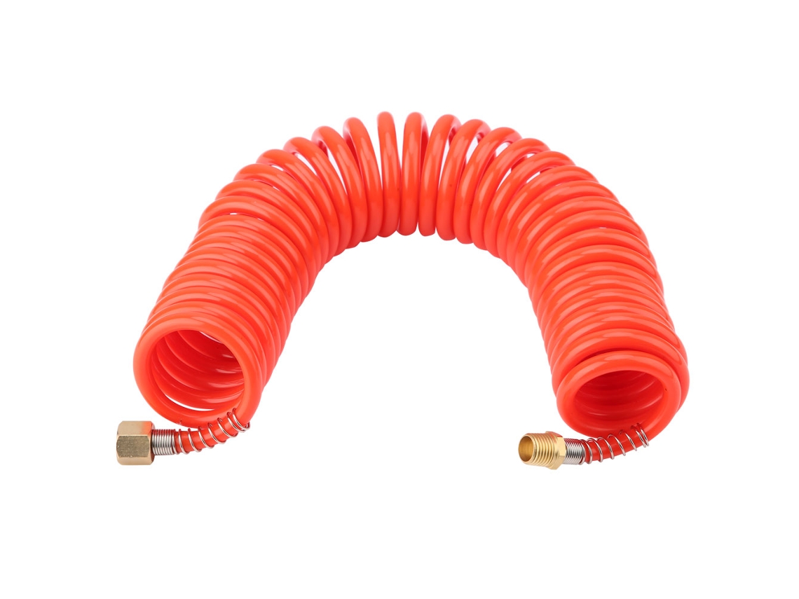 Manguera Neumática Retráctil De Poliuretano De 5 M Para Aire Comprimido Con Conector Macho/hembra De 1/4 De Pulgada.
