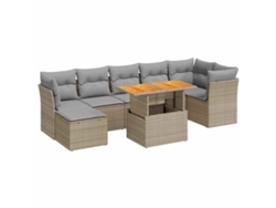 Conjunto 8 De Sofás Para Jardín VIDAXL Beige Poli Ratán(100 x 55 x 73 cm)