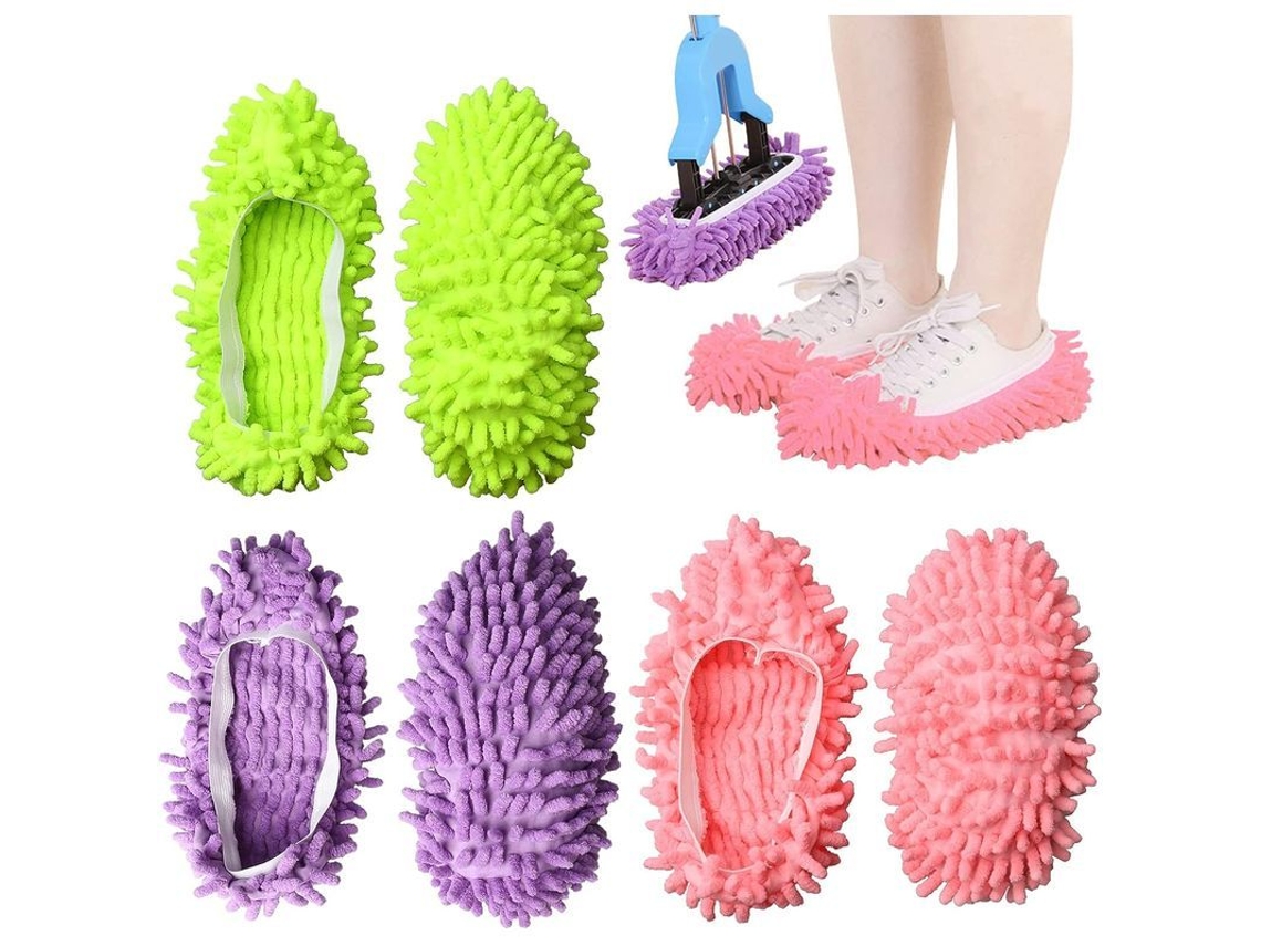 2026-6pcs Zapatos De Limpieza De Microfibra, Zapatillas Mopa Anti-deslizantes Para Pisos, Multifuncionales