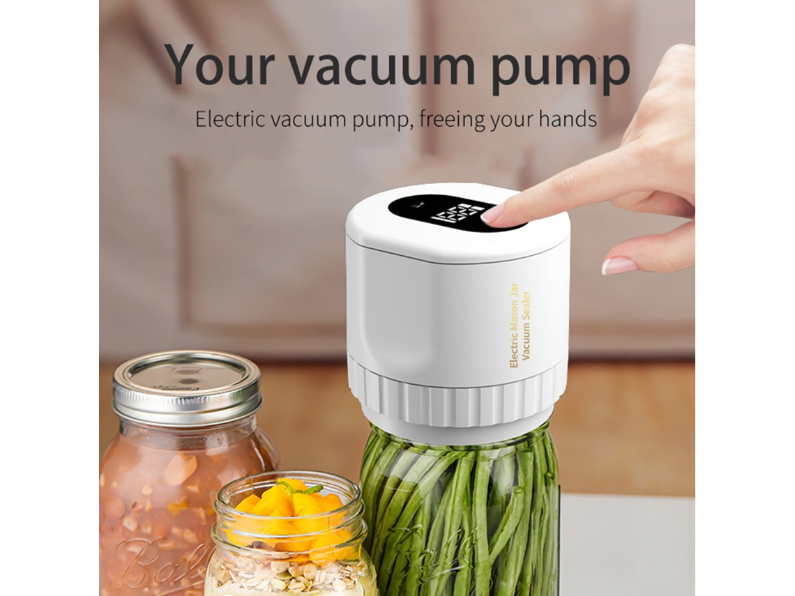 Kit De Selador De Vacío Eléctrico Para Frascos Mason, Selador Automático Sem Fio Para Armazenamento De Alimentos