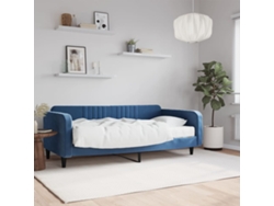 Sofá Cama Con Colchón Terciopelo Azul 100x200 Cm