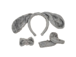 Conjunto De Tiara Para Perros Con Orejas Largas, Lazo Y Cola Para Fiestas Y Cosplay.