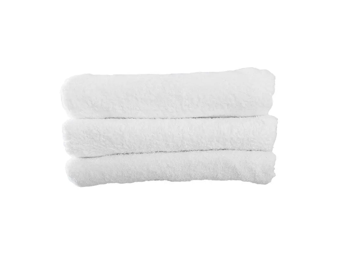 Toalla De Baño 100% Algodon Pack 25 Unidades / 50x100 Cm / Blanco