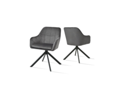 Sillas De Comedor Goeurvant 1437(pack De 2, Gris Oscuro, Terciopelo)