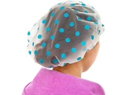 Gorro De Ducha Elástico De Eva Reutilizable E Impermeable, Estampado Azul, 1 Unidad, Talla Única.