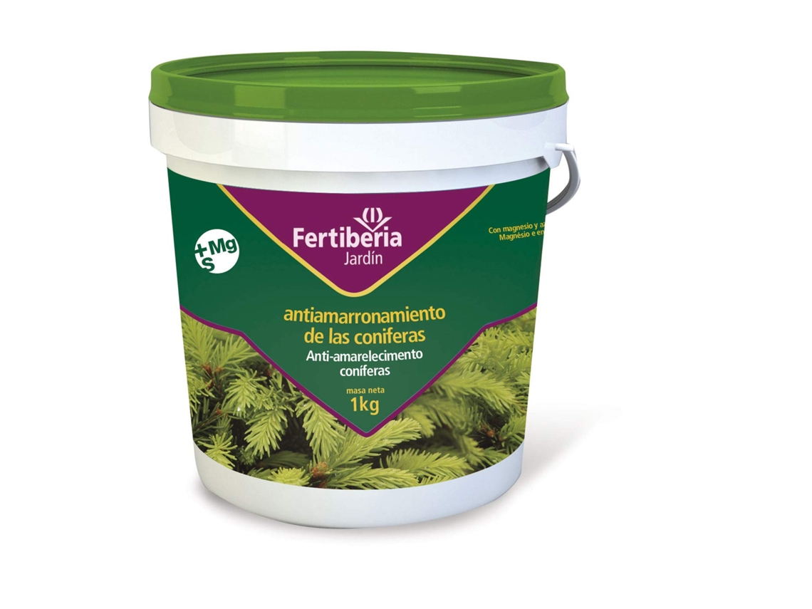 Fertilizante Granulado para Coníferas, Pinheiros, Ciprestes, Abetos e Thujas com Efeito Anti-escurecimento com Magnésio e Enxofre Mg FERTIBERIA