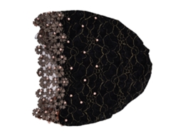 Hermoso Turbante Elástico Con Encaje Y Cuentas Para Mujer, Regalo Ideal Para El Día A Día, Color Negro.