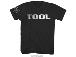 Camiseta ROCK OFF Tool - Metallic Silver Logo (Sleeve Print) Negro (Talla: S)