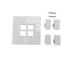 Panel De Pared Con 4 Puertos Hdmi Hembra Para 4k A 60 Hz Para Ordenadores, Televisores Y Discos Duros.