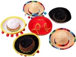 Conjunto De 6 Mini Faixas De Cabelo, Chapéus De Palha Folclóricos Mexicanos, Unissex, Para Meninos E Meninas.