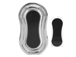 Soporte De Anillo Giratorio Plegable De 360° Para Teléfonos Móviles Con Agarre Plateado Para Los Dedos.