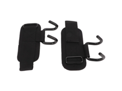 2 correas ajustables de nailon y acero para levantamiento de pesas en el gimnasio.