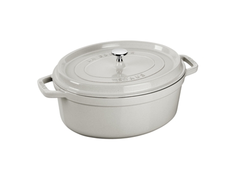 La Cocotte 33 cm, ovalado, Blanco trufa, Hierro fundido STAUB