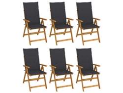 Sillas de jardín plegables de 6 piezas con cojines DKD Home Decor