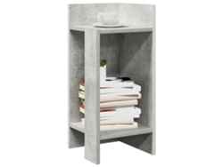 Mesa Auxiliar | Mesa Lateral Con Estante Gris Hormigón 25,5x27x60 Cm