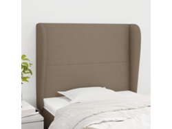 Cabecero Con Orejas De Tela Gris Taupe 93x23x118/128 Cm