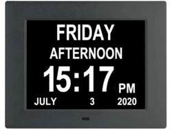 Reloj Despertador De 8 Pulgadas Para Personas Con Demencia, Con Recordatorios Personalizados Y Control Remoto, Además De Función De Fecha.
